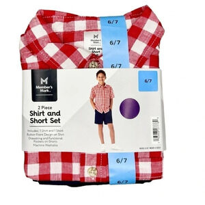 Member's Mark Boy's 2-Piece Shirt and Short Set NWT